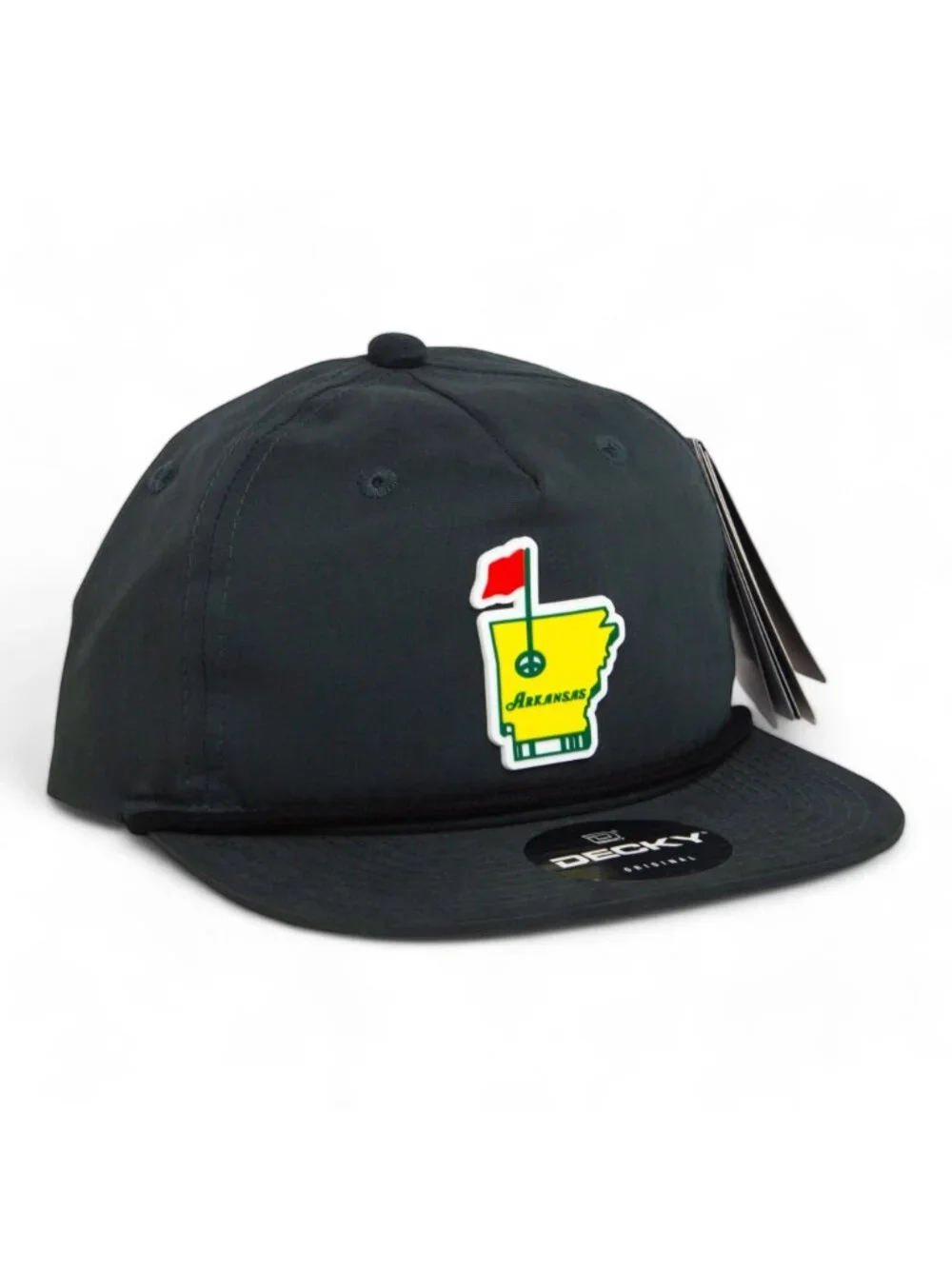 Arkansas Masters Golf 3D Classic Rope Hat- Charcoal/ Black